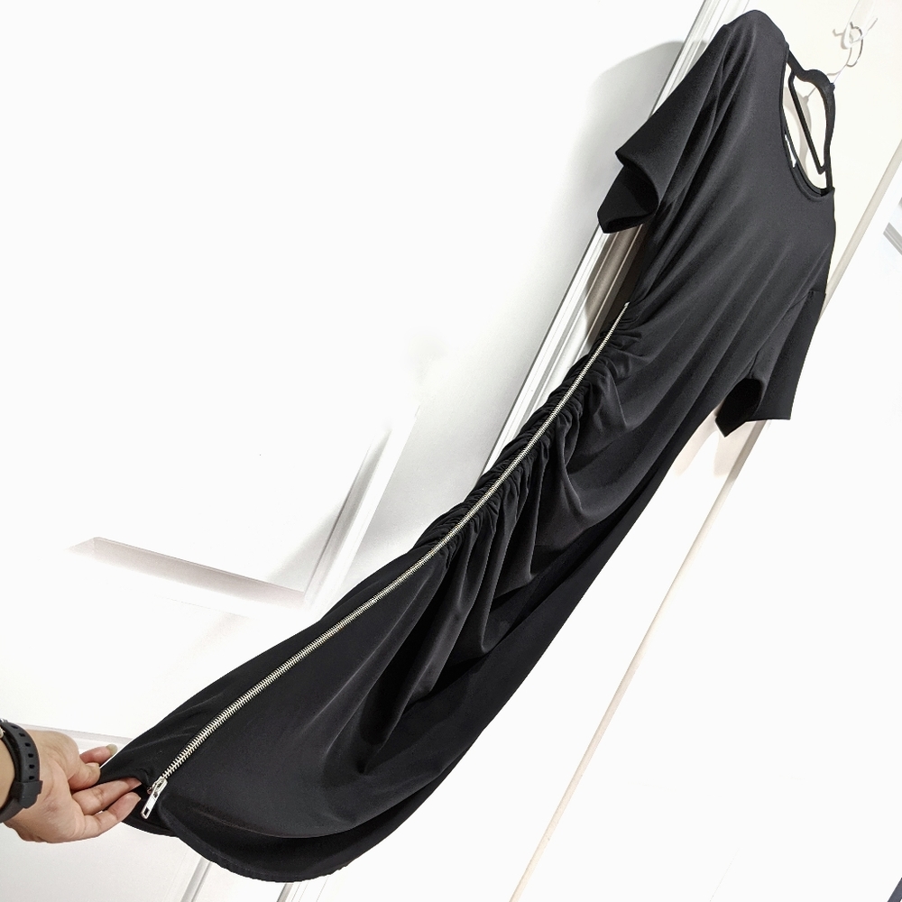 NY&Co Side Zipper Shirred Dress
